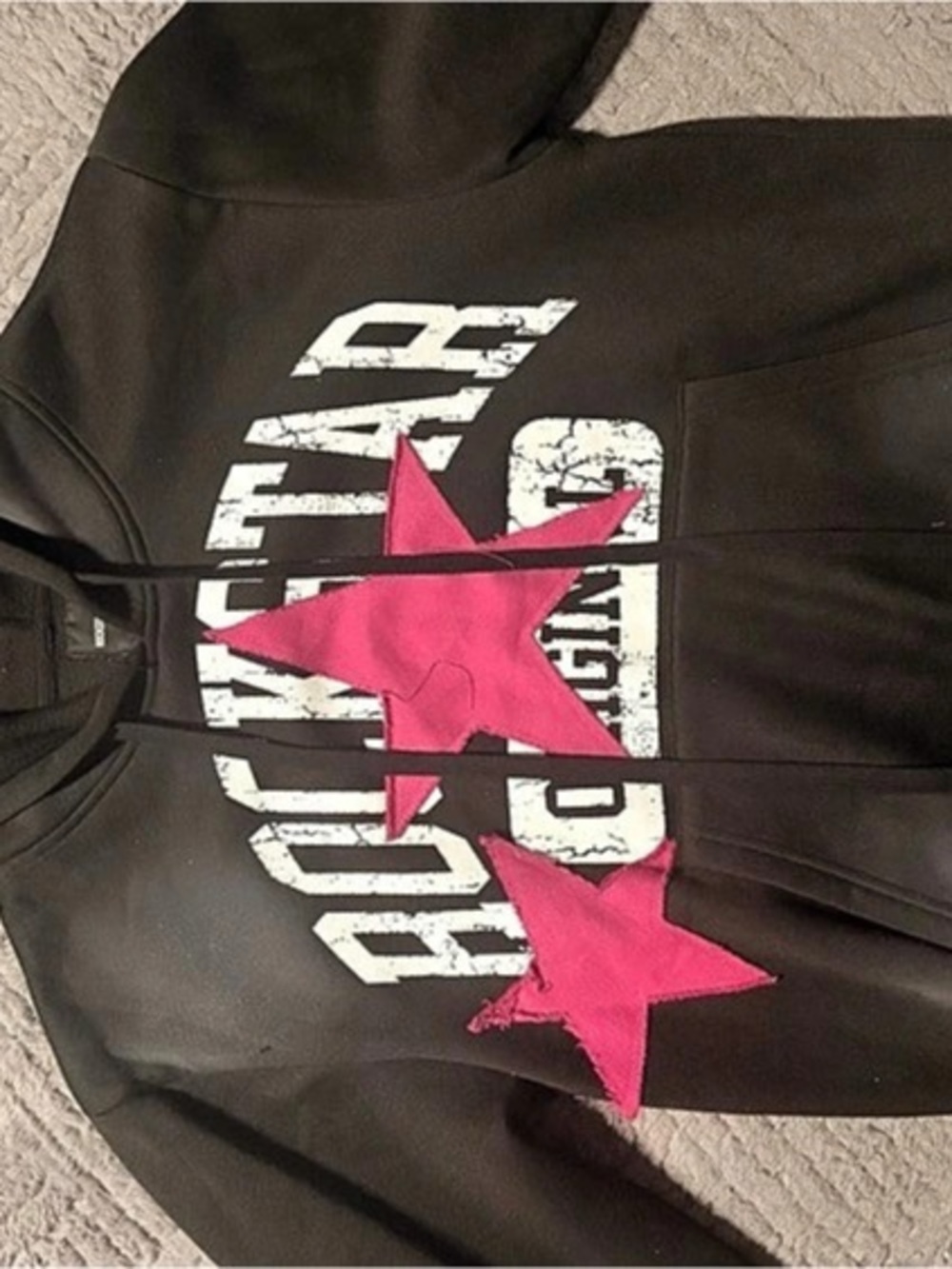 Rockstar Original Graphic Hoodie in Black & Pink